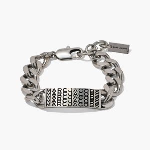 Marc Jacobs Barcode Monogram ID Chain Bracelet ασημι | 13YQTZBMW