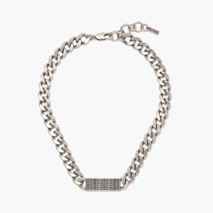 Marc Jacobs Barcode Monogram ID Chain Necklace ασημι | 63WEDFURL