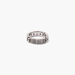Marc Jacobs Barcode Monogram ID Chain Ring ασημι | 26IFODMRH