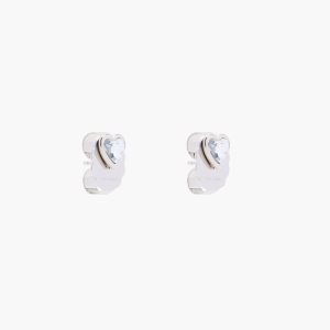 Marc Jacobs Charmed Heart Stud Earrings ασημι | 56CVQFHGU