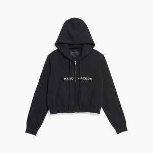 Marc Jacobs Cropped Zip Hoodie μαυρα | 83HNZEWDG