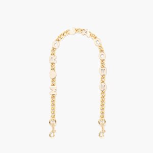 Marc Jacobs Heart Charm Chain Shoulder λουρακια ασπρα χρυσο χρωμα | 03UKIYJFR