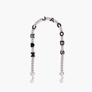 Marc Jacobs Heart Charm Chain Shoulder λουρακια μαυρα ασημι | 04AGIESON