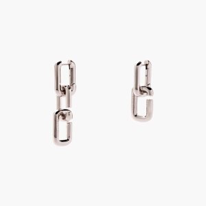 Marc Jacobs J Marc Chain Link Earrings ασημι | 64ZPOCUXF
