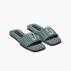 Marc Jacobs J Marc Washed Monogram Denim Sandal πορτοκαλι μπλε | 42BERUQCT