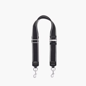 Marc Jacobs Logo DTM Webbing λουρακια μαυρα | 74QAFIZHX