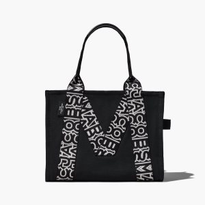 Marc Jacobs M Large Tote Bag μαυρα ασπρα | 04GRBKDAY