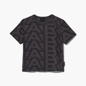 Marc Jacobs Monogram Baby T-Shirt μαυρα γκρι | 87OBVANMP
