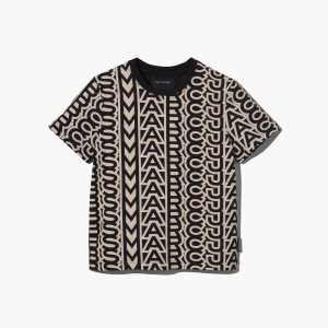 Marc Jacobs Monogram Baby Tee μαυρα ασπρα | 23PCYGFUL