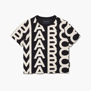 Marc Jacobs Monogram Baby Tee μαυρα ασπρα | 93LDOYWKE