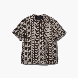 Marc Jacobs Monogram Big T-Shirt μαυρα ασπρα | 81WSJODGT