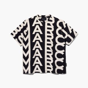 Marc Jacobs Monogram Big Tee μαυρα ασπρα | 71YZCNDHO