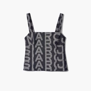 Marc Jacobs Monogram Denim Bustier Top μπλε | 30CHYPUBA