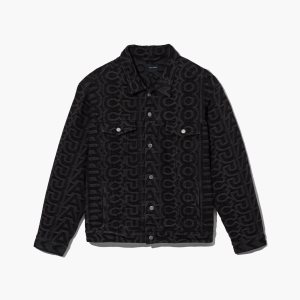 Marc Jacobs Monogram Denim Jacket μαυρα | 96HMJCWYP