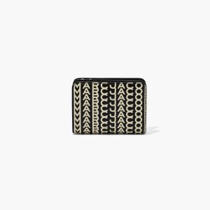 Marc Jacobs Monogram Mini Compact Wallet μαυρα ασπρα | 54DUCHMVK