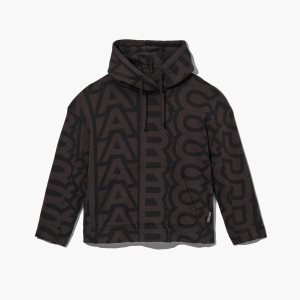Marc Jacobs Monogram Oversized Hoodie μαυρα γκρι | 13JYQPFUR