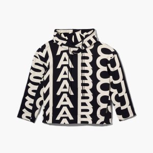 Marc Jacobs Monogram Oversized Hoodie μαυρα ασπρα | 68CEVHBKF