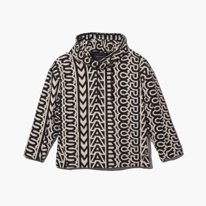 Marc Jacobs Monogram Oversized Hoodie μαυρα ασπρα | 85PZHDIUG