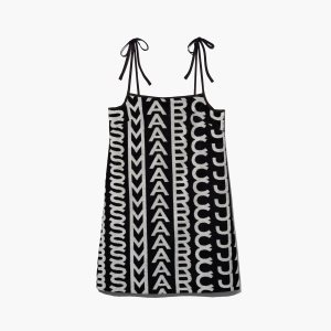 Marc Jacobs Monogram Terry Apron φορεμα μαυρα ασπρα | 04ZGNDJLA