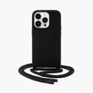 Marc Jacobs Monogram iPhone 14 Pro Crossbody Case μαυρα | 87KOZEBLY