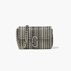 Marc Jacobs Monogram δερματινα J Marc Shoulder Bag μαυρα ασπρα | 37NQYDGWV