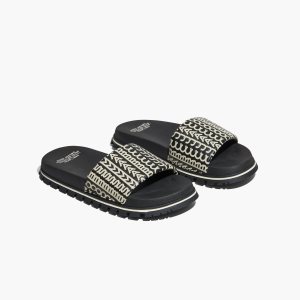 Marc Jacobs Monogram παντοφλεσ μαυρα ασπρα | 37ENHRICJ