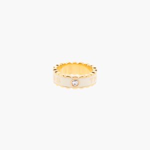 Marc Jacobs Scallop Medallion Ring κρέμα χρυσο χρωμα | 58CHSAXWZ