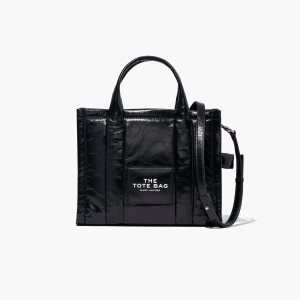 Marc Jacobs Shiny Crinkle Medium Tote Bag μαυρα | 30XIULQJS