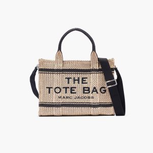 Marc Jacobs Straw Jacquard Medium Tote Bag Μπεζ | 54UXFOWSJ