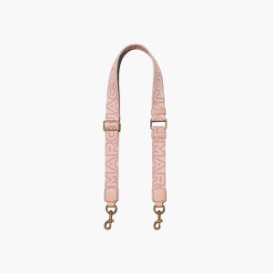 Marc Jacobs Thin Outline Logo Webbing λουρακια ροζ Πολύχρωμο | 74OXEQZBH