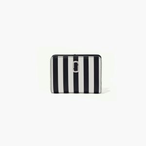 Marc Jacobs Ριγέ J Marc Mini Compact Wallet μαυρα ασπρα | 10WMTSIKG