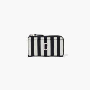 Marc Jacobs Ριγέ J Marc Top Zip Multi Wallet μαυρα ασπρα | 27NCZVKPD